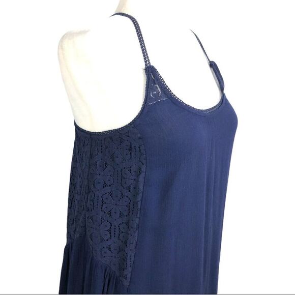 Xhilaration Boho Navy Lace Spaghetti Strap Dress M - Picture 4 of 11